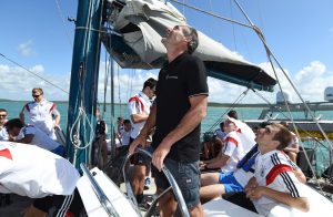 Mike Horn trains the German Football Team on board Pangaea